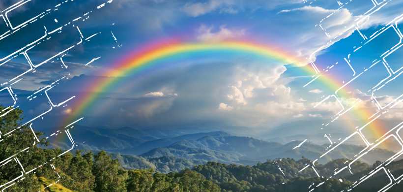 un arcoiris completo en el cielo